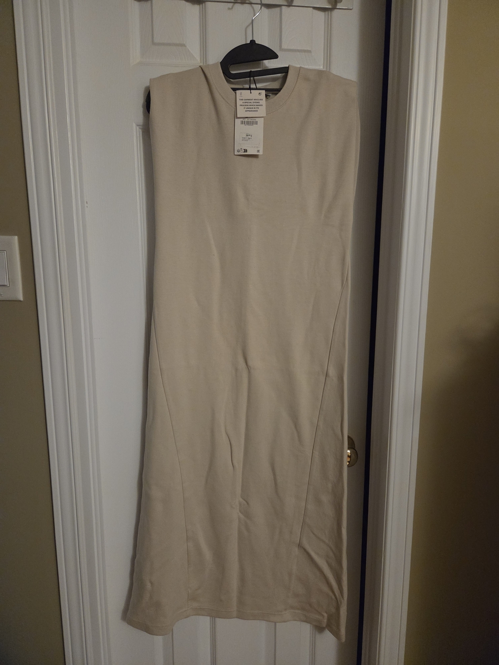 Zara Sleeveless Beige Midi Dress